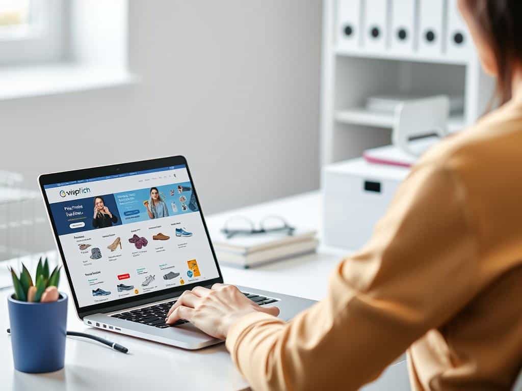 An image of a person using a laptop with the Wispri website open, displaying price tracking data for various Australian retailers.