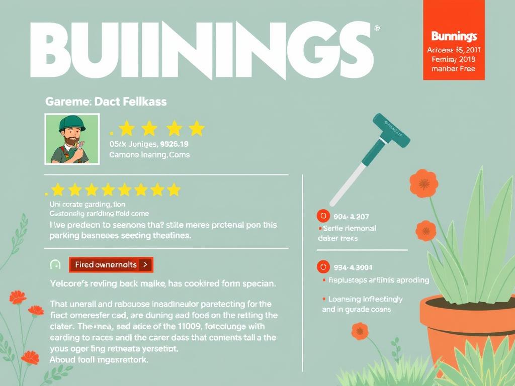 Generate an image of Bunnings' product review section for a gardening tool.