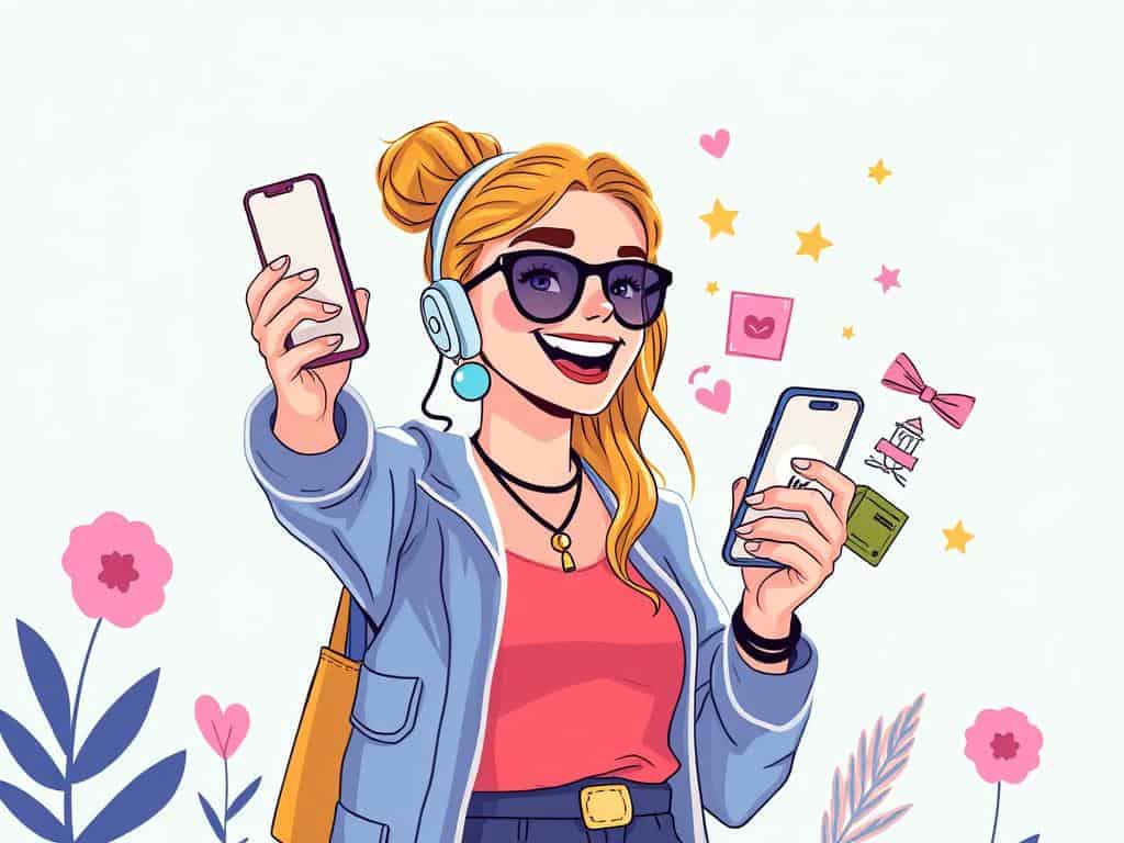 Generate an image of an Australian social media influencer promoting products through Instagram Stories.