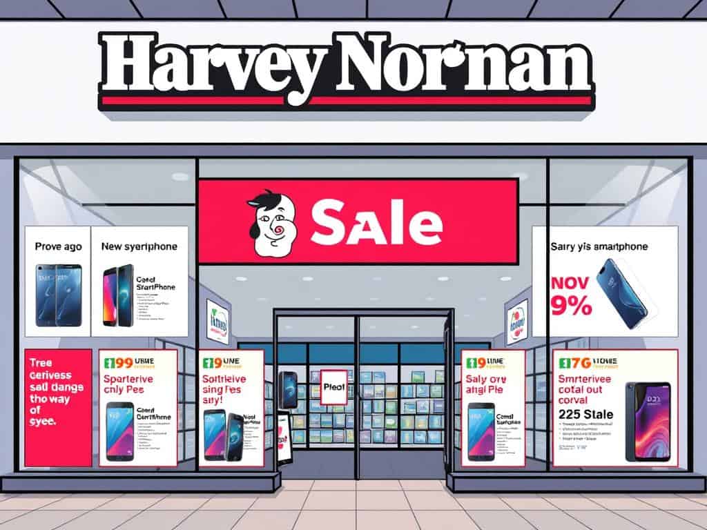 Image of Harvey Norman store with smartphone deals