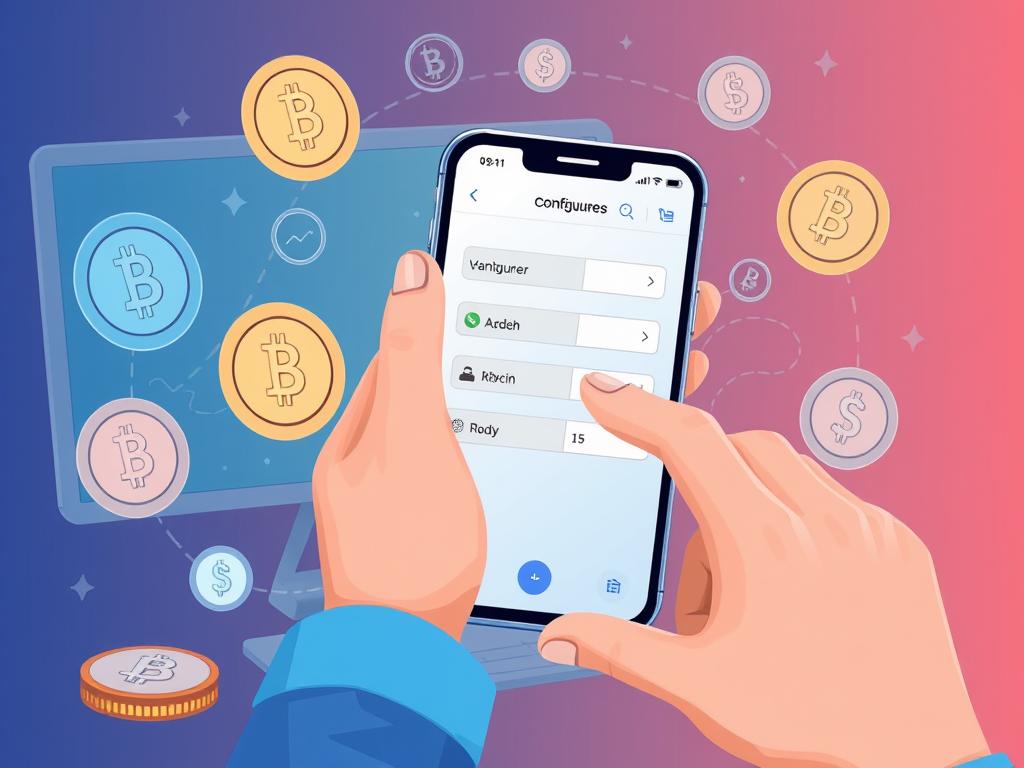 Image of a person setting up a crypto wallet on their device.