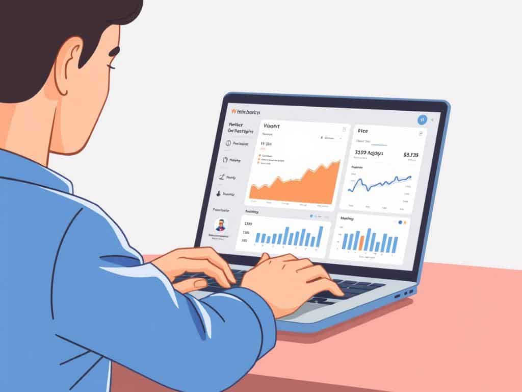 Image of a person using Wispri's price tracking platform on a laptop